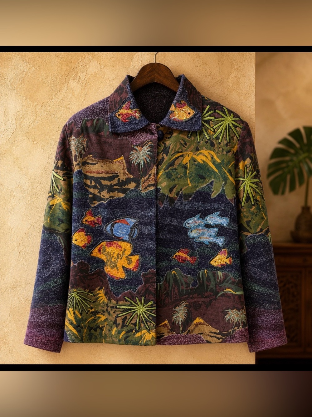 Sandy Starkman Multicolored sea life Jacket size medium
